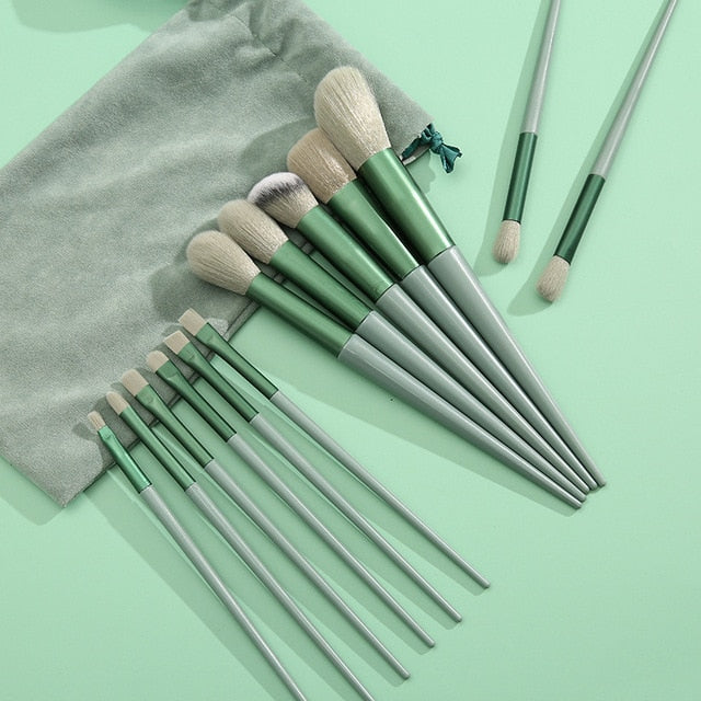 Conjunto de pincéis de maquiagem macio e macio de 13 peças para cosméticos  Makeup brush ferramenta de beleza