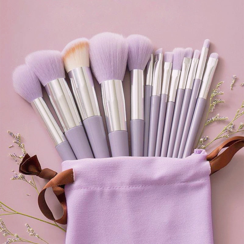 Conjunto de pincéis de maquiagem macio e macio de 13 peças para cosméticos  Makeup brush ferramenta de beleza